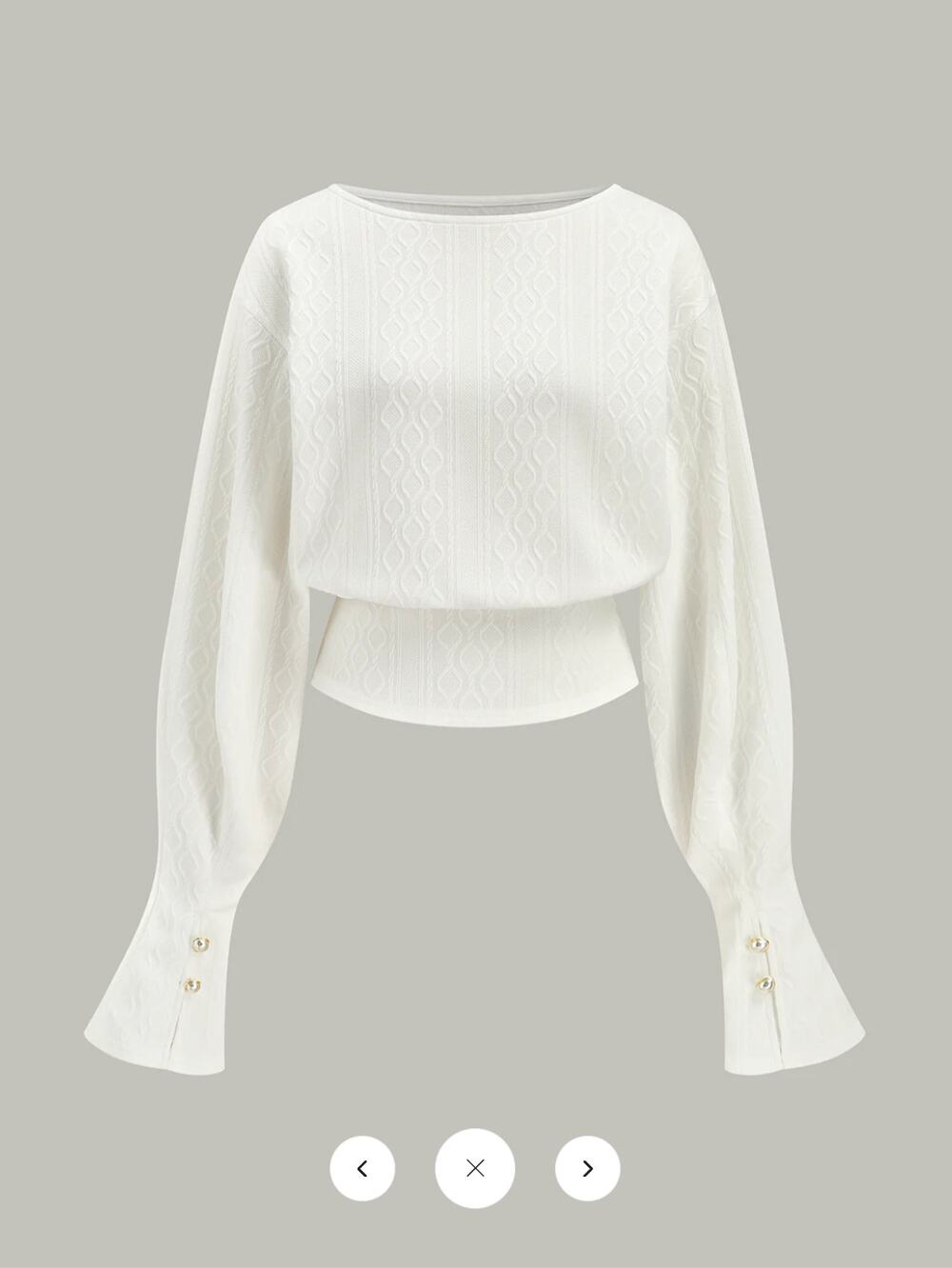 NWT Commense Textured Jacquard Mutton Sleeve Sweatshirt Sz XL